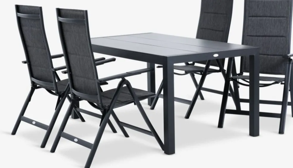 HAGEN + MYSENHAGEN L160 table + 4 MYSEN chaises gris
