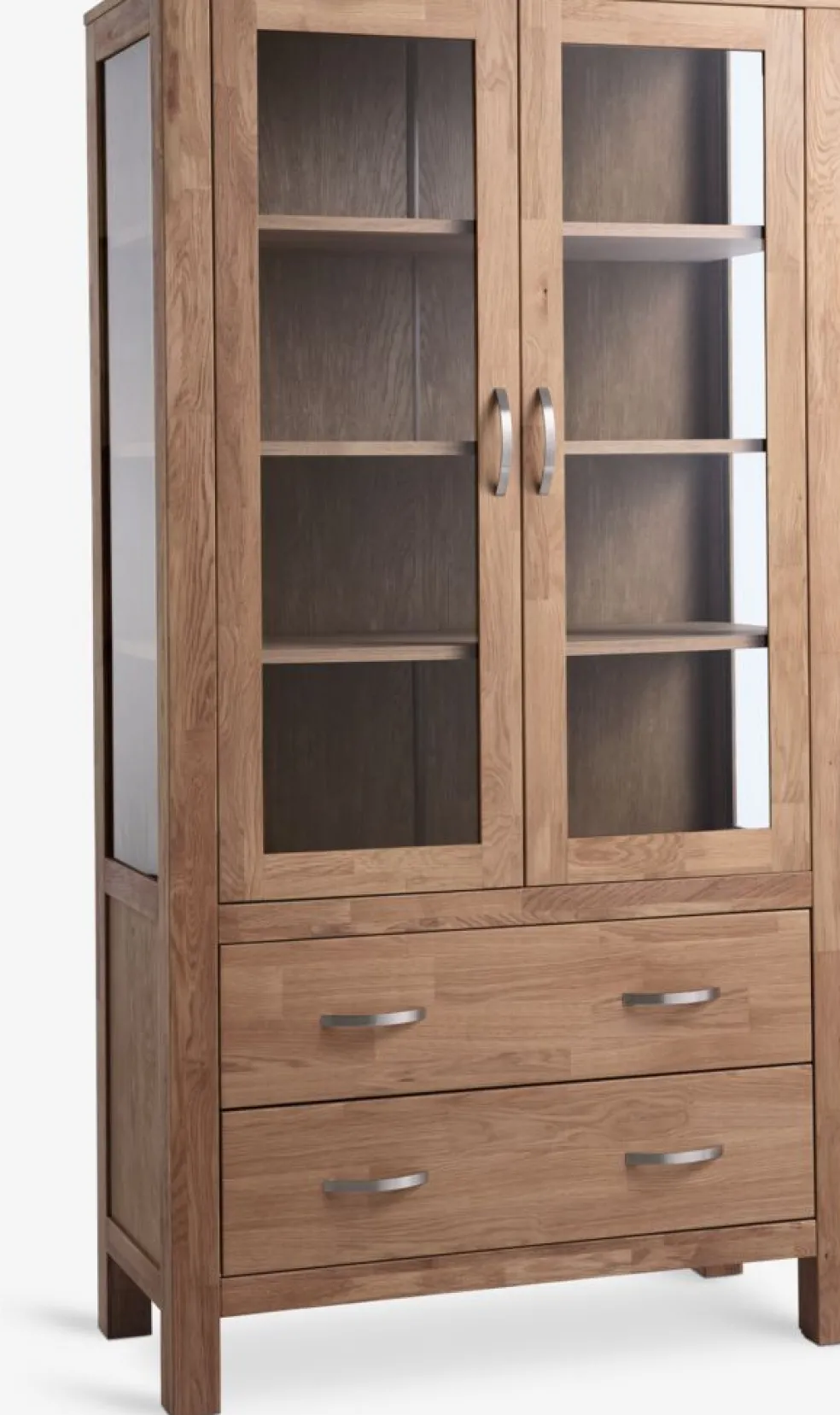 HAGEVitrine HAGE 2 portes 2 tiroirs chêne naturel