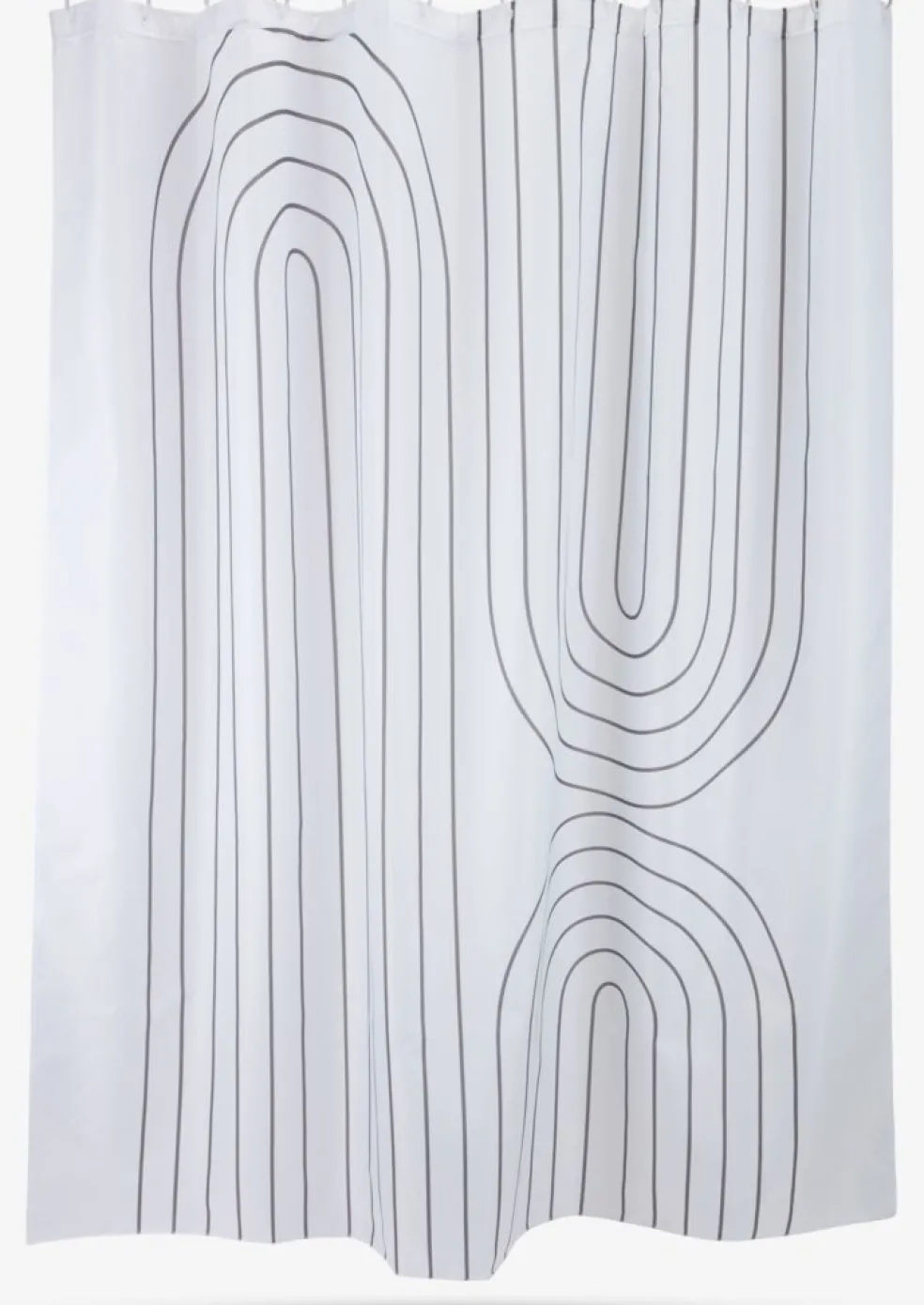 HAKKASPlusRideau de douche HAKKAS 180x200cm blanc/gris