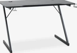 HALSTEDBureau gaming HALSTED 60x120 a/porte-gobelet+écouteurs noir