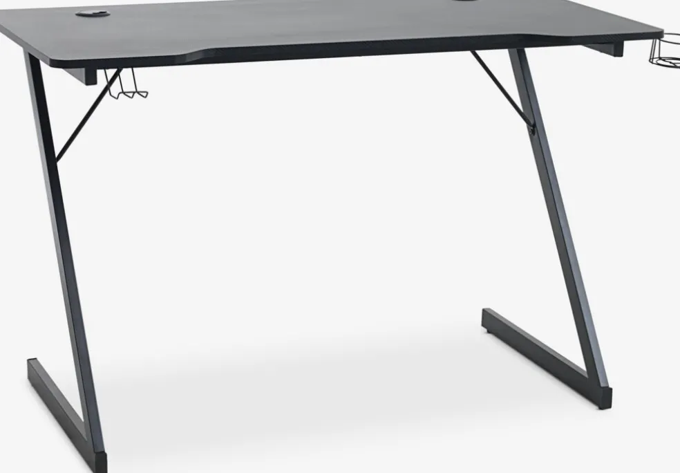 HALSTEDBureau gaming HALSTED 60x120 a/porte-gobelet+écouteurs noir