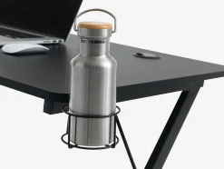 HALSTEDBureau gaming HALSTED 60x120 a/porte-gobelet+écouteurs noir