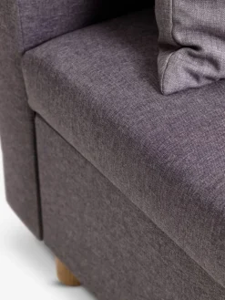 HAMPENCanapé convertible méridienne HAMPEN tissu gris/coloris chê.