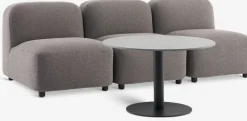 HELAGS + TANEEnsemble lounge HELAGS noir + TANE 3 personnes sable foncé