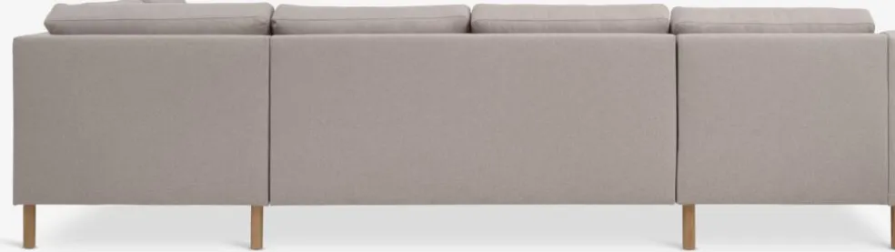 HELLERUPCanapé d'angle HELLERUP droit tissu beige/chêne