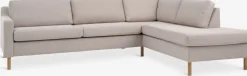 HELLERUPCanapé d'angle HELLERUP extrémité droit tissu beige/chêne