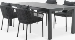 HESTEHAVE + GILJAHESTEHAVE L205/275 table noir + 4 GILJA chaises gris