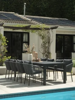 HESTEHAVE + GILJAHESTEHAVE L205/275 table noir + 4 GILJA chaises gris