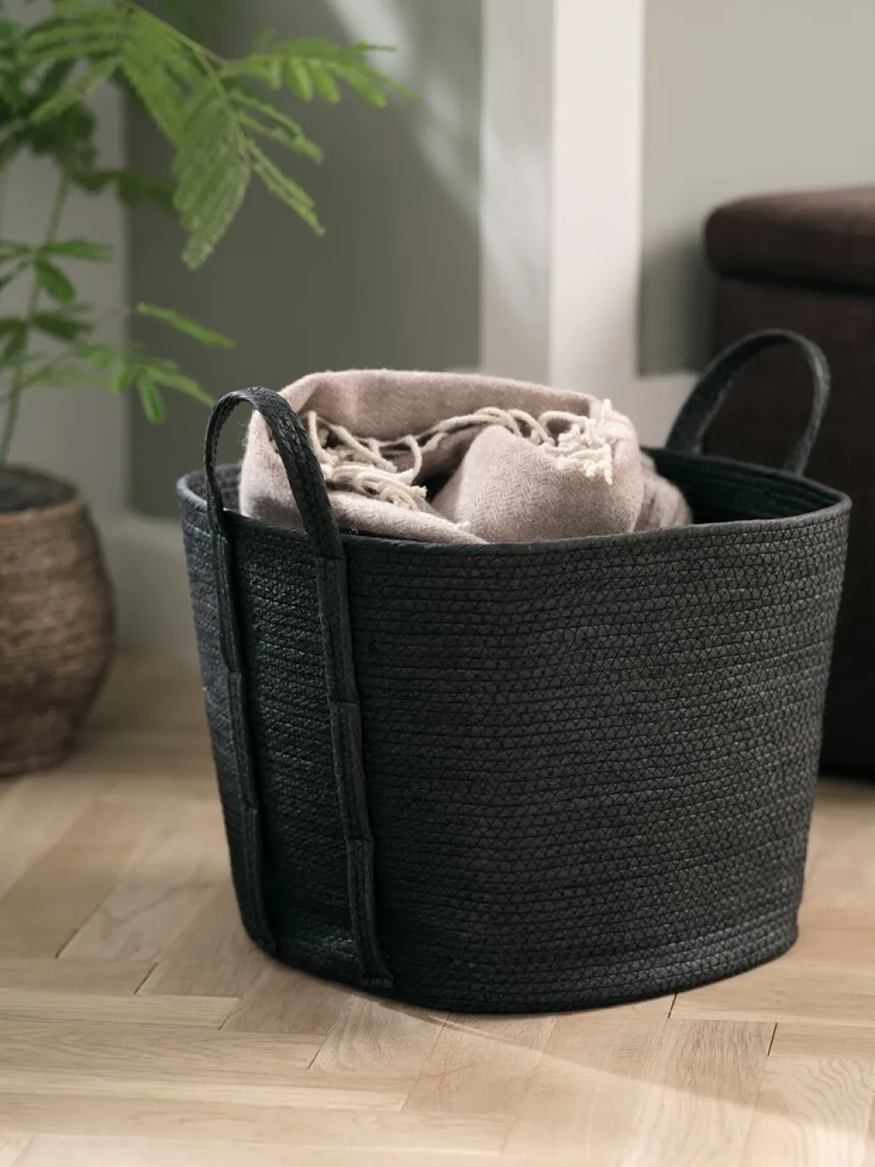 HJALTIPanier HJALTI l37xL37xH32cm noir
