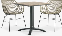 HOBRO + ILDERHUSEHOBRO L70 table + 2 ILDERHUSE chaises naturel
