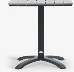HOBRO + ILDERHUSEHOBRO L70 table gris + 2 ILDERHUSE chaises noir