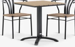 HOBRO + TAGMARKHOBRO L70 table naturel + 2 TAGMARK chaises noir