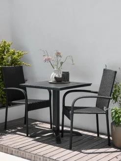 HOBROTable bistrot HOBRO l70xL70 noir