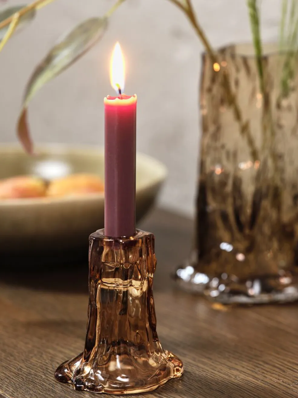 HOLMEBougies pour chandelier HOLME H20cm raisin 4pcs/pqt