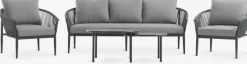 HOLMESTRANDEnsemble lounge HOLMESTRAND 5 personnes gris