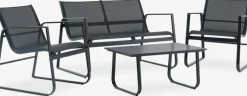 HORNSLETEnsemble lounge HORNSLET 4 personnes noir