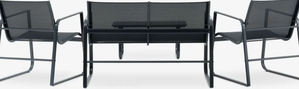 HORNSLETEnsemble lounge HORNSLET 4 personnes noir