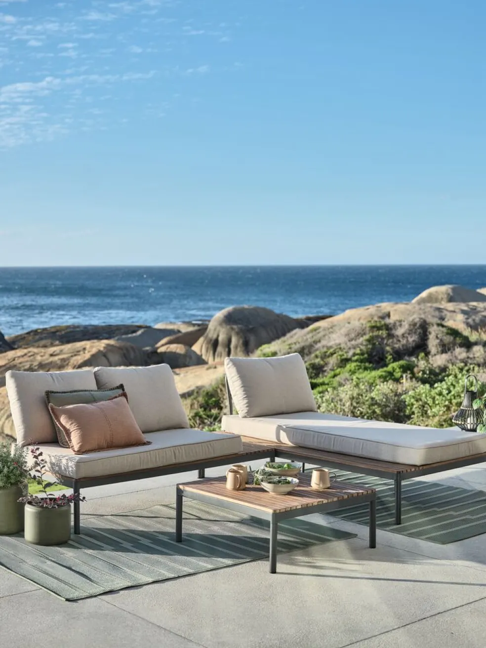 HOUModule lounge HOU méridienne bois d'acacia