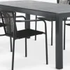 HSTEHAVE + KRISTIANSTADHESTEHAVE L205/275 table noir + 4 KRISTIANSTAD chaises vert