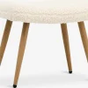 HUNDESTEDRepose-pieds HUNDESTED tissu teddy blanc cassé/coloris chêne