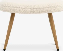 HUNDESTEDRepose-pieds HUNDESTED tissu teddy blanc cassé/coloris chêne