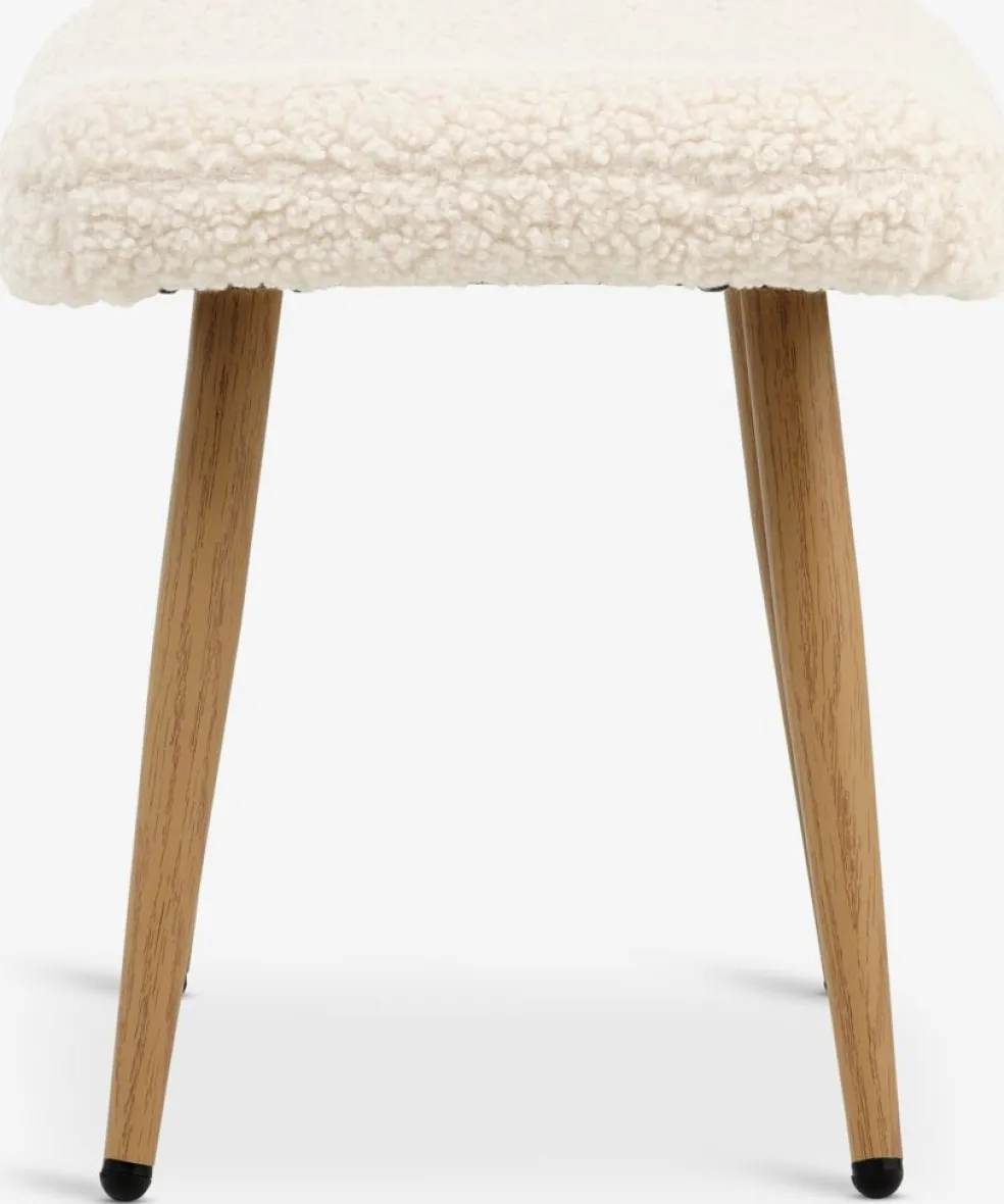 HUNDESTEDRepose-pieds HUNDESTED tissu teddy blanc cassé/coloris chêne