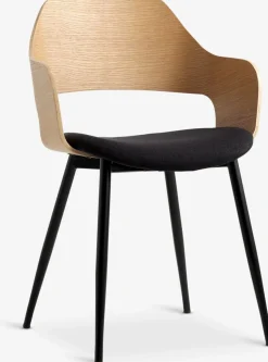 HVIDOVREChaise HVIDOVRE coloris chêne naturel/tissu noir