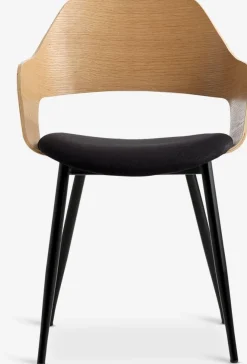 HVIDOVREChaise HVIDOVRE coloris chêne naturel/tissu noir