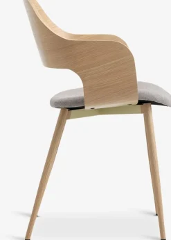 HVIDOVREChaise HVIDOVRE coloris chêne clair/tissu gris clair