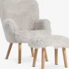HVILSTEDFauteuil a/repose-pieds HVILSTED tissu teddy blanc ca./nat.