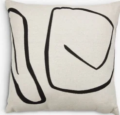 HVITVEISCoussin HVITVEIS 45x45 blanc cassé/noir