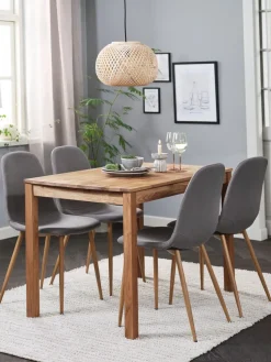 JEGERUP + JONSTRUPJEGERUP L115 table chêne naturel + 4 JONSTRUP chaises gris