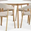 JEGIND + EJSINGJEGIND Ø105 table blanc + 4 EJSING chaises beige/colo. chêne