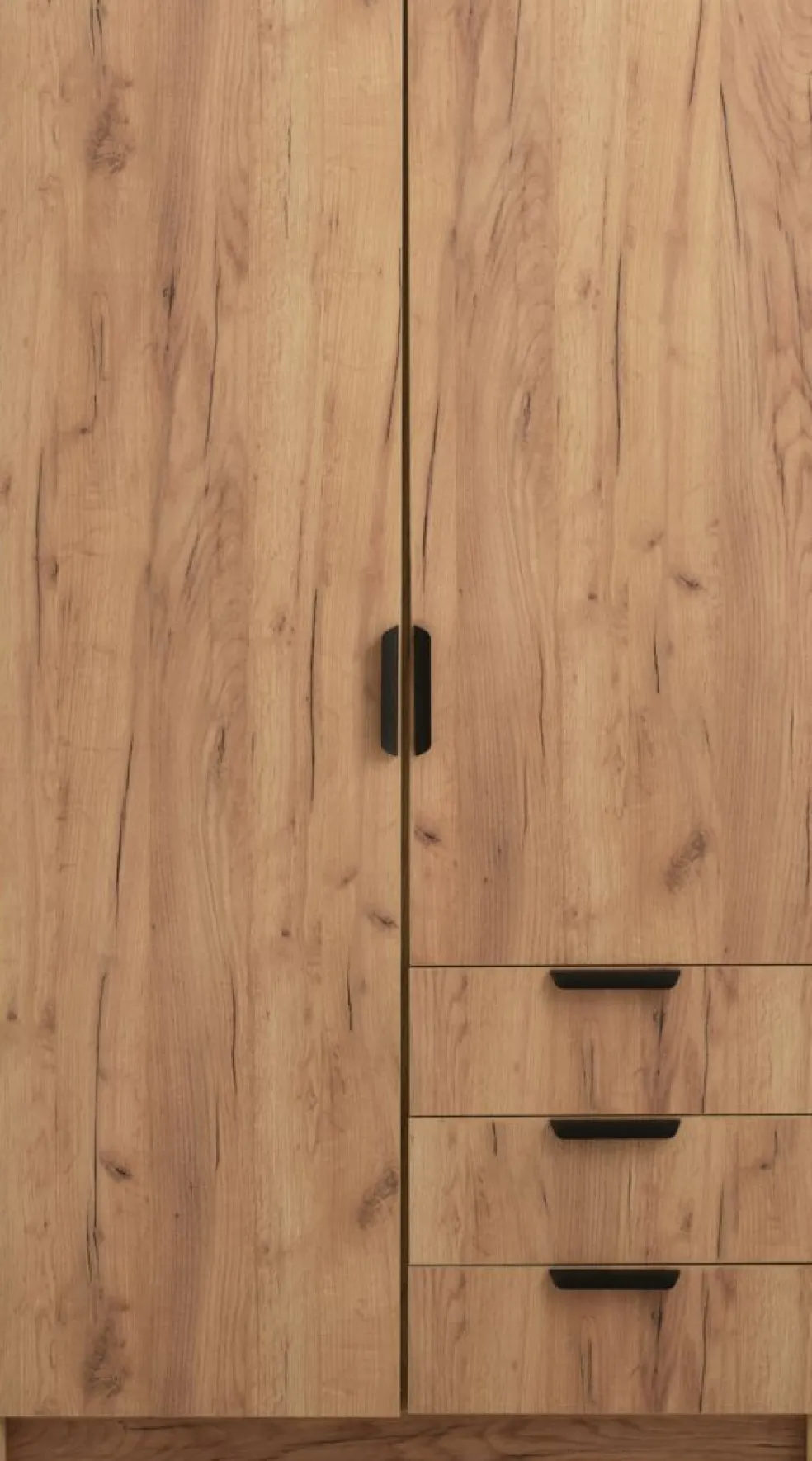 JENSLEVArmoire JENSLEV 96x176 2 portes 3 tiroirs coloris chêne nat.