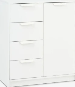 JENSLEVCommode 4 tiroirs 1 porte JENSLEV blanc