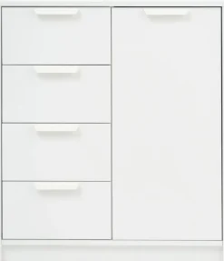 JENSLEVCommode 4 tiroirs 1 porte JENSLEV blanc