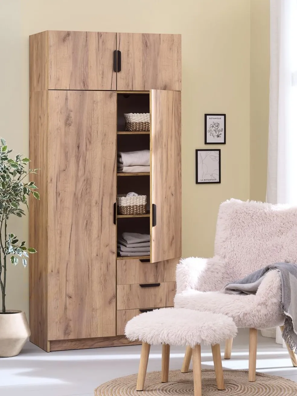 JENSLEVMeuble haut JENSLEV 96x40 2 portes coloris chêne naturel