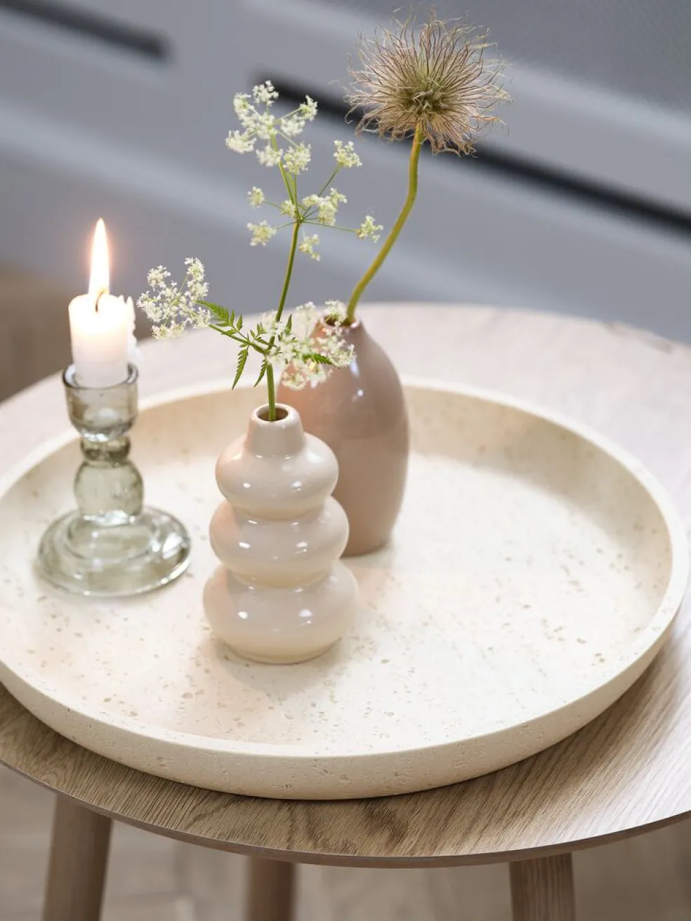 JENSUFFEPlateau déco. JENSUFFE Ø30xH3cm beige