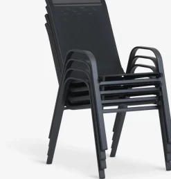 JERSORE + LEKNESJERSORE L140 table + 4 LEKNES chaises noir