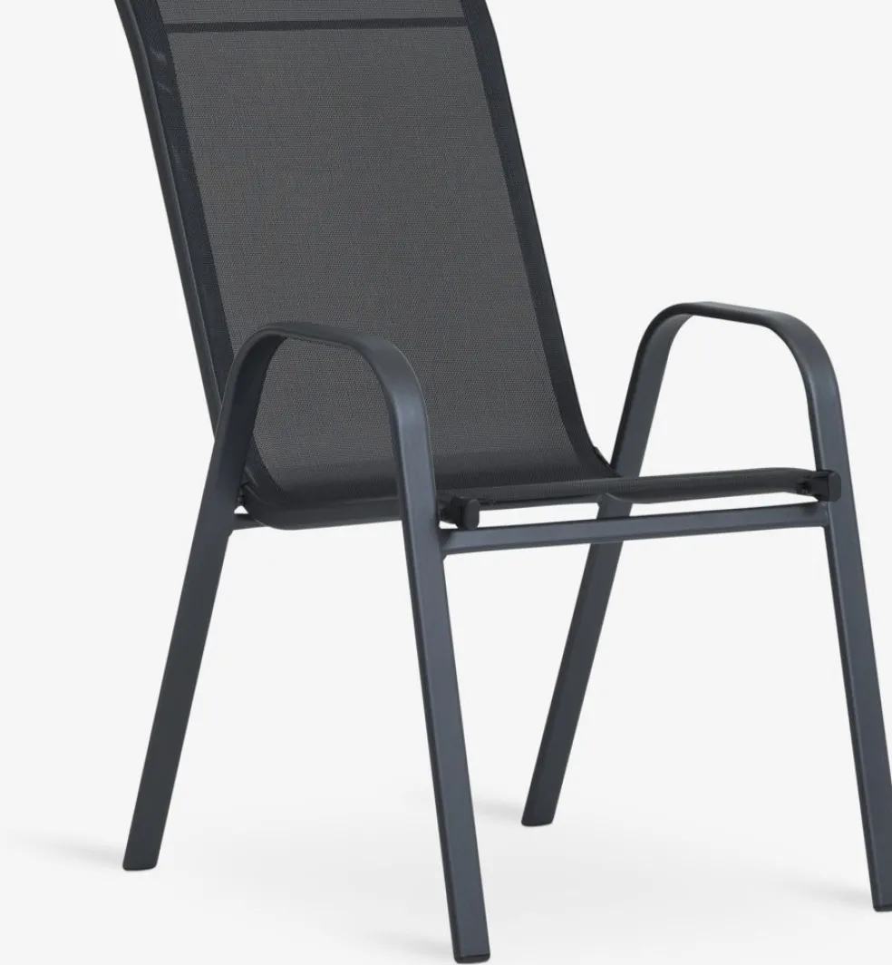 JERSORE + LEKNESJERSORE L140 table + 4 LEKNES chaises noir
