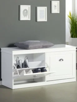 JERUPMeuble chaussures/banc JERUP 2 compartiments blanc