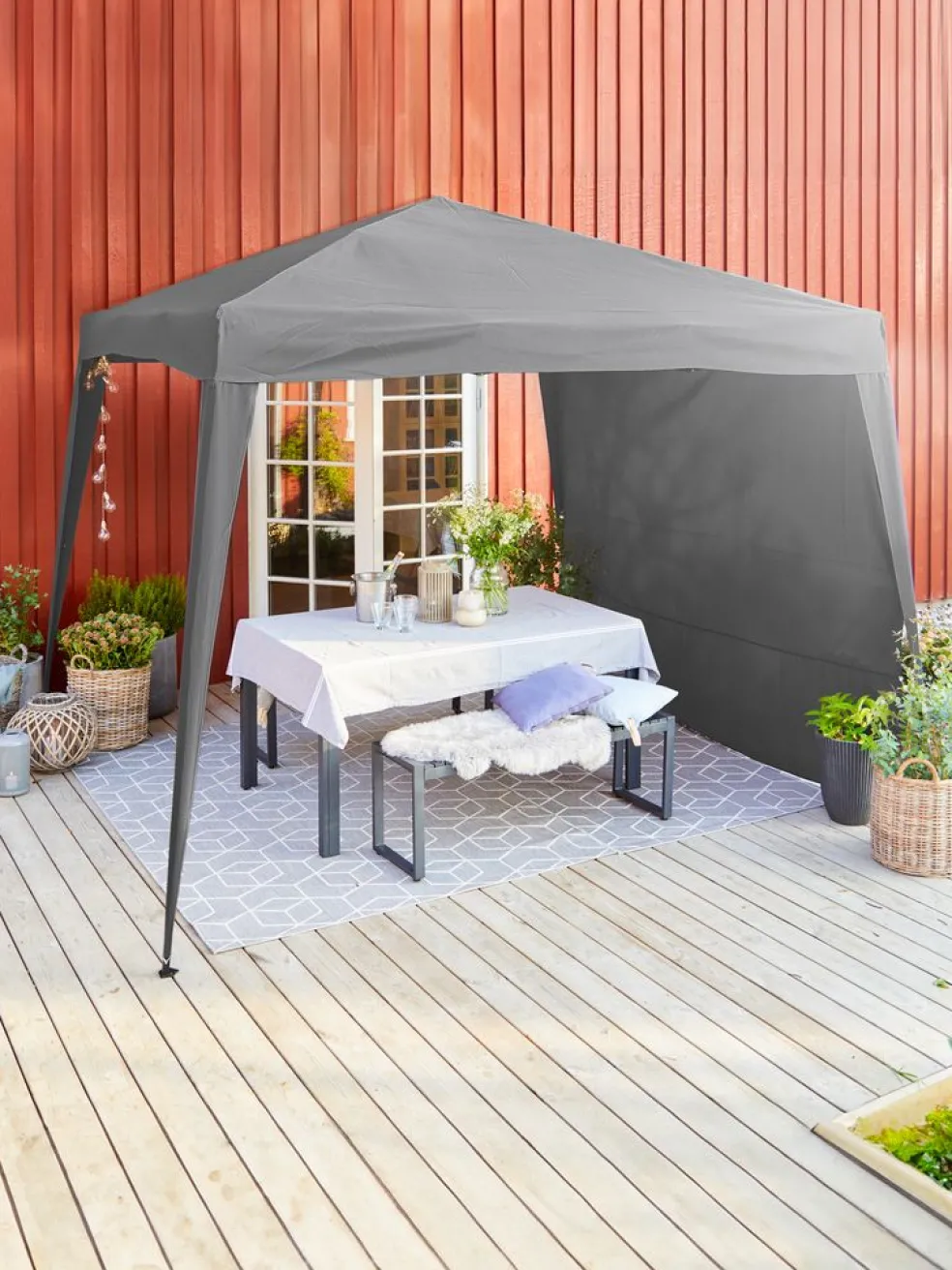 JERUPParoi latérale pour tonnelle JERUP l2,65xH2m gris