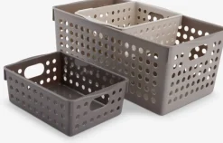 JONSTORPCaisse de rangement JONSTORP 3 pcs plastique sable