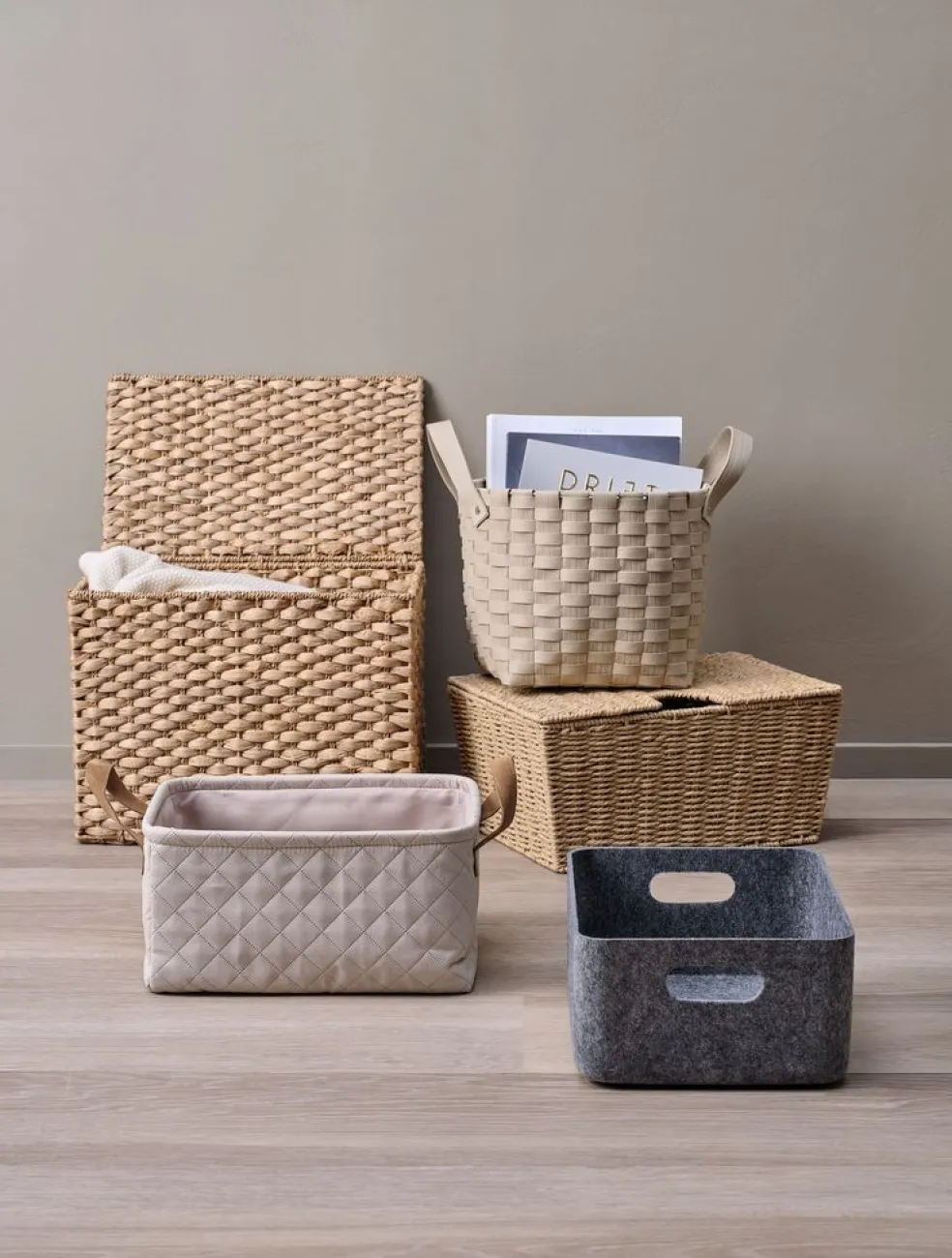 JOSEFPanier JOSEF l25xL33xH14cm gris