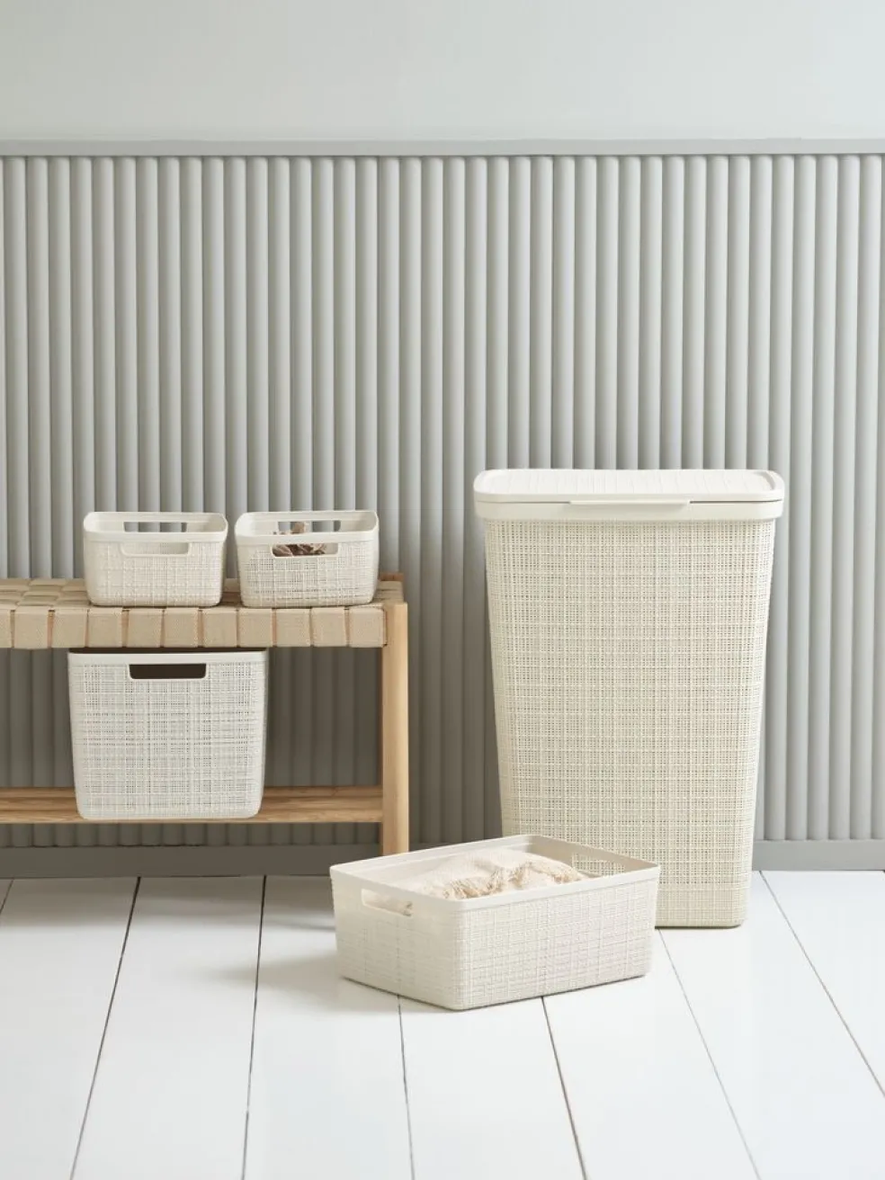 JUTEPanier JUTE 4,5L plastique blanc cassé