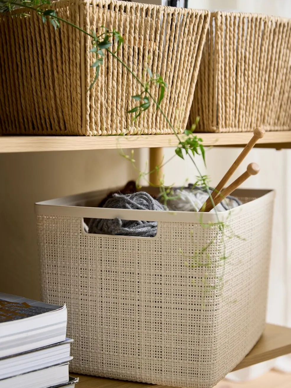 JUTEPanier JUTE 20L plastique blanc cassé