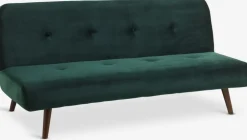 JUVRECanapé convertible JUVRE velours vert foncé/noyer