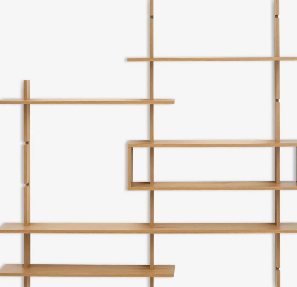 KARLEBYUnité murale KARLEBY 6 tablettes ajustables coloris chêne