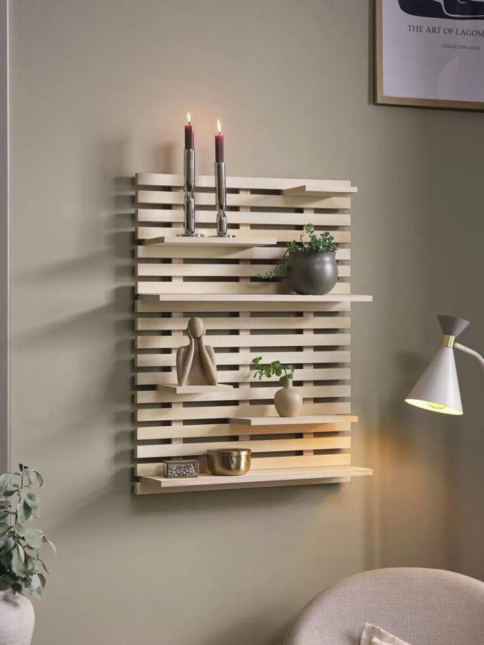 KETTINGEÉtagère murale KETTINGE 6 tablettes naturel