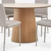 KLIPLEV + BRANDEKLIPLEV Ø120 table colo. chêne nat. + 4 BRANDE chaises beige